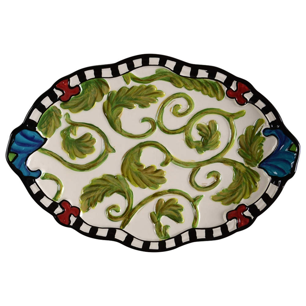 Classic Rose 10" Oval Tray by Certified International-1