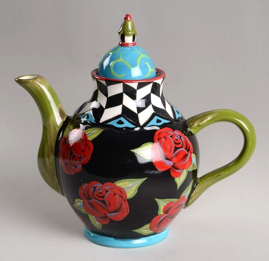 Classic Rose Teapot & Lid by Certified International-1