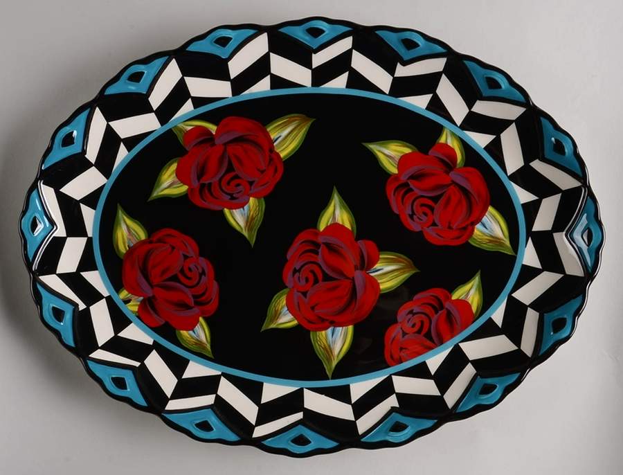 Classic Rose 16" Oval Serving Platter by Certified International-1