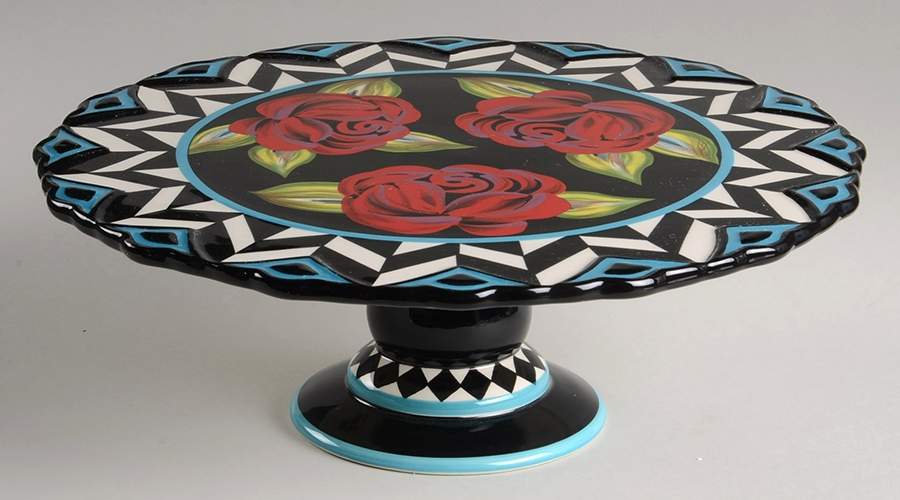 Classic Rose 12" Diameter Pedestal Cake Stand by Certified International-1