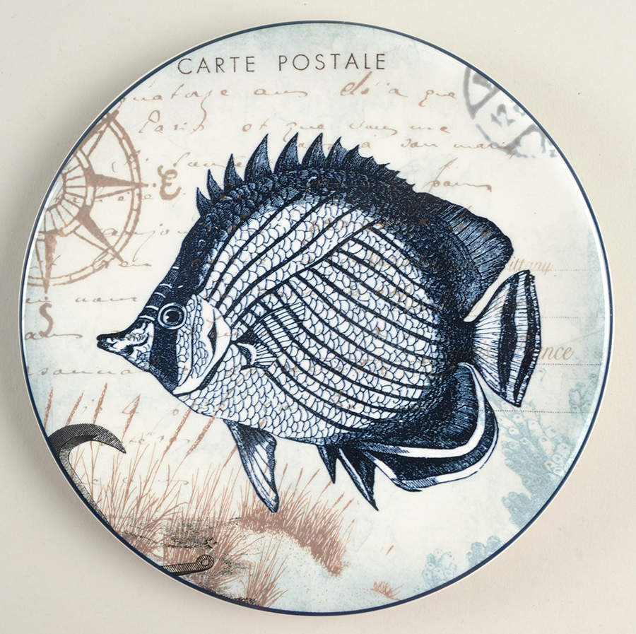 Coastal Postcards Canape Plate by Certified International-1