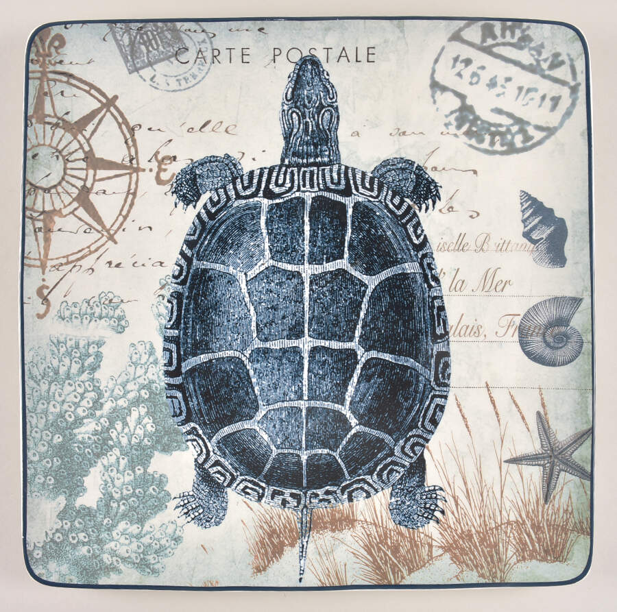 Coastal Postcards 14" Square Platter by Certified International-1