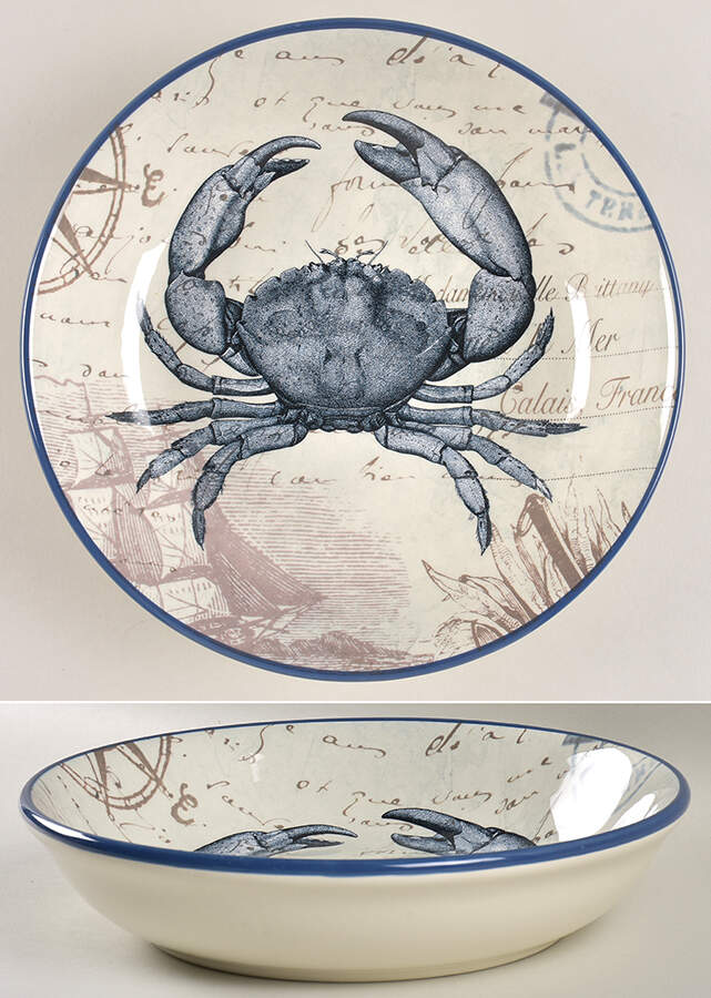 Coastal Postcards 9" Soup/Pasta Bowl by Certified International-1