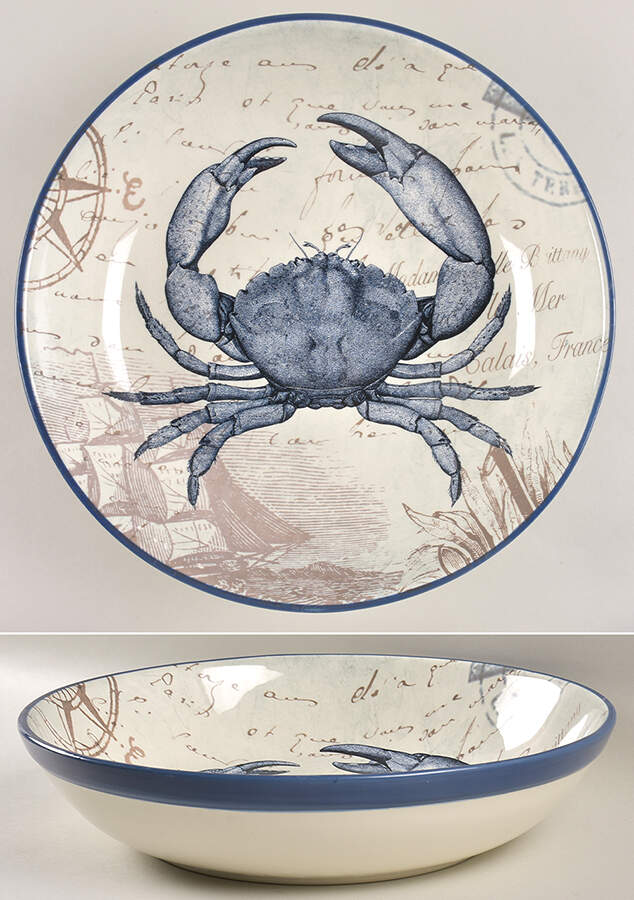 Coastal Postcards 13" Pasta Serving Bowl by Certified International-1