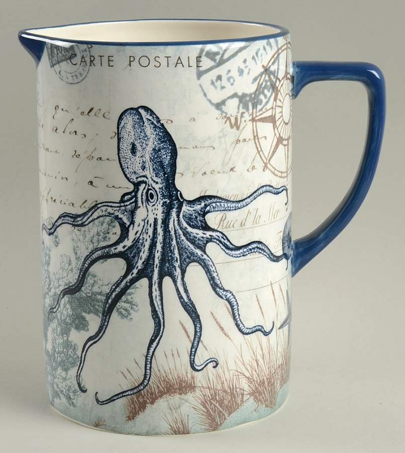 Coastal Postcards 80 Oz Pitcher by Certified International-1