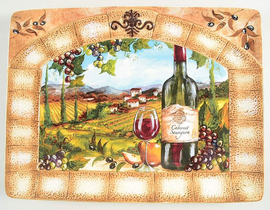 Tuscan View 16" Rectangular Serving Platter by Certified International-1