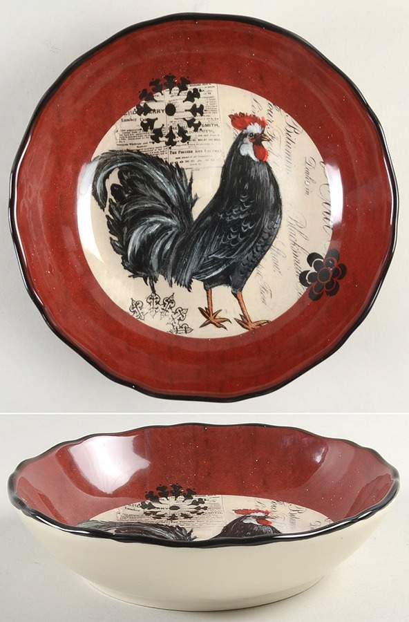 Fancy Rooster 8" Soup/Pasta Bowl by Certified International-1