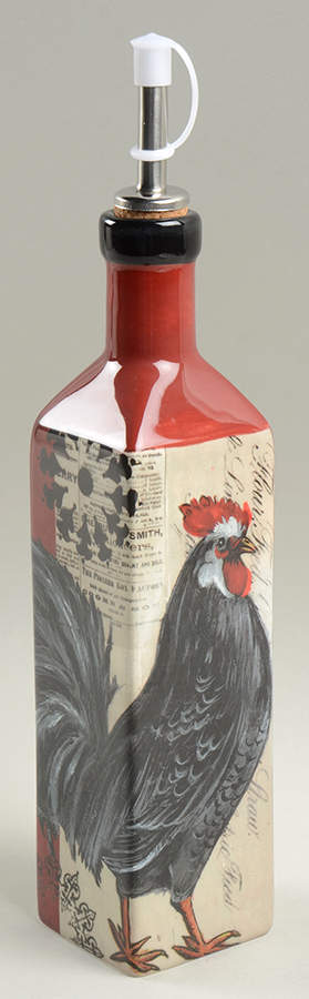Fancy Rooster Oil Jar & Stopper by Certified International-1