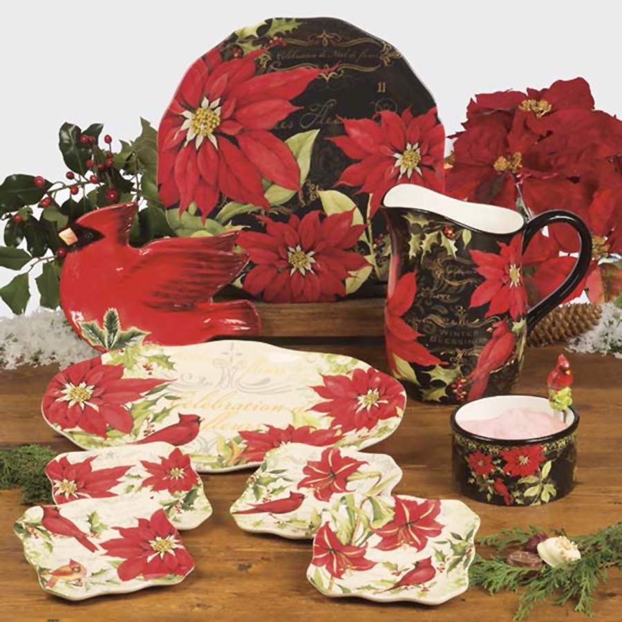 Botanical Christmas 13" Chop Plate (Round Platter) by Certified International-1