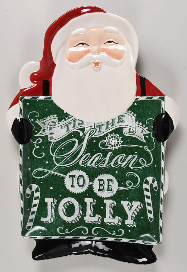 Chalkboard Christmas 16" Figural Platter by Certified International-1