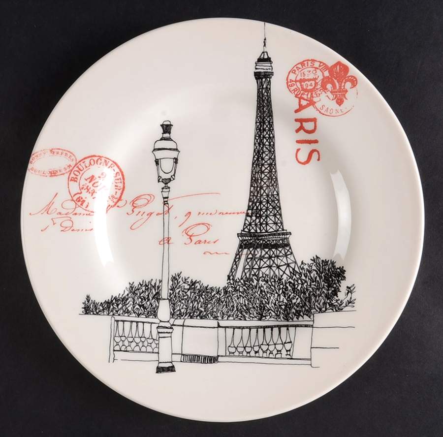 Parisienne Scene Salad Plate by Carly Dodsley-1