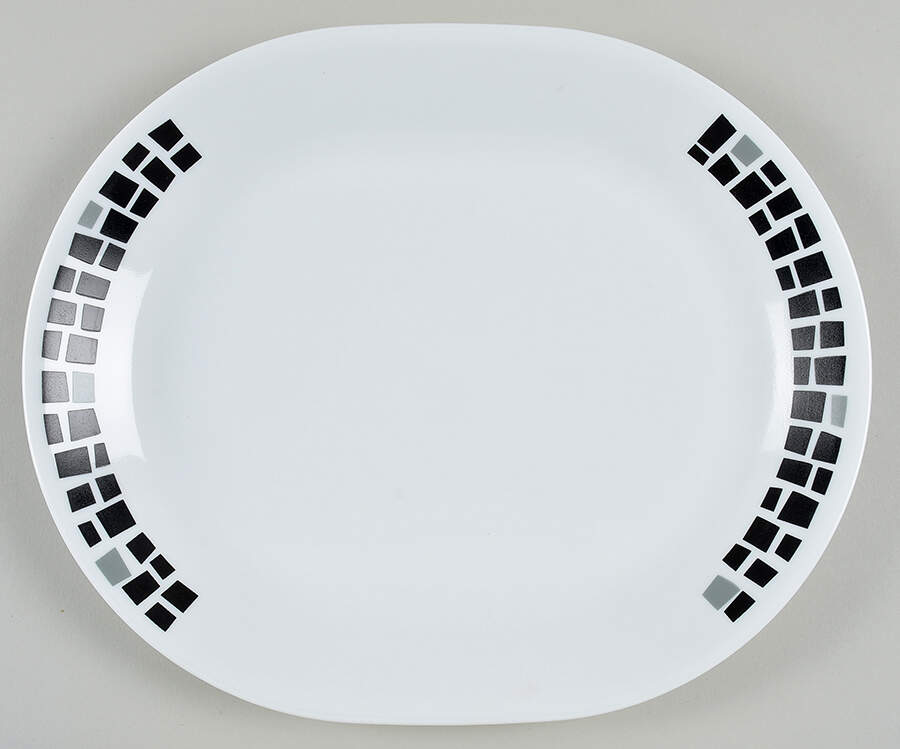 Precious Colours Black Onyx (Corelle) 12" Oval Serving Platter by Corning Corelle-1