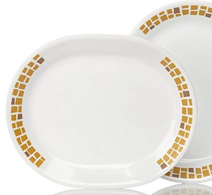 Precious Colours Yellow Gold (Corelle) 12" Oval Serving Platter by Corning Corelle-1