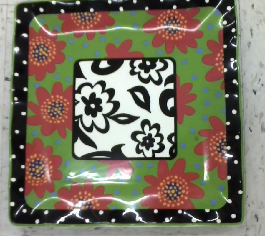 Tea Party Square Dinner Plate by Certified International-1