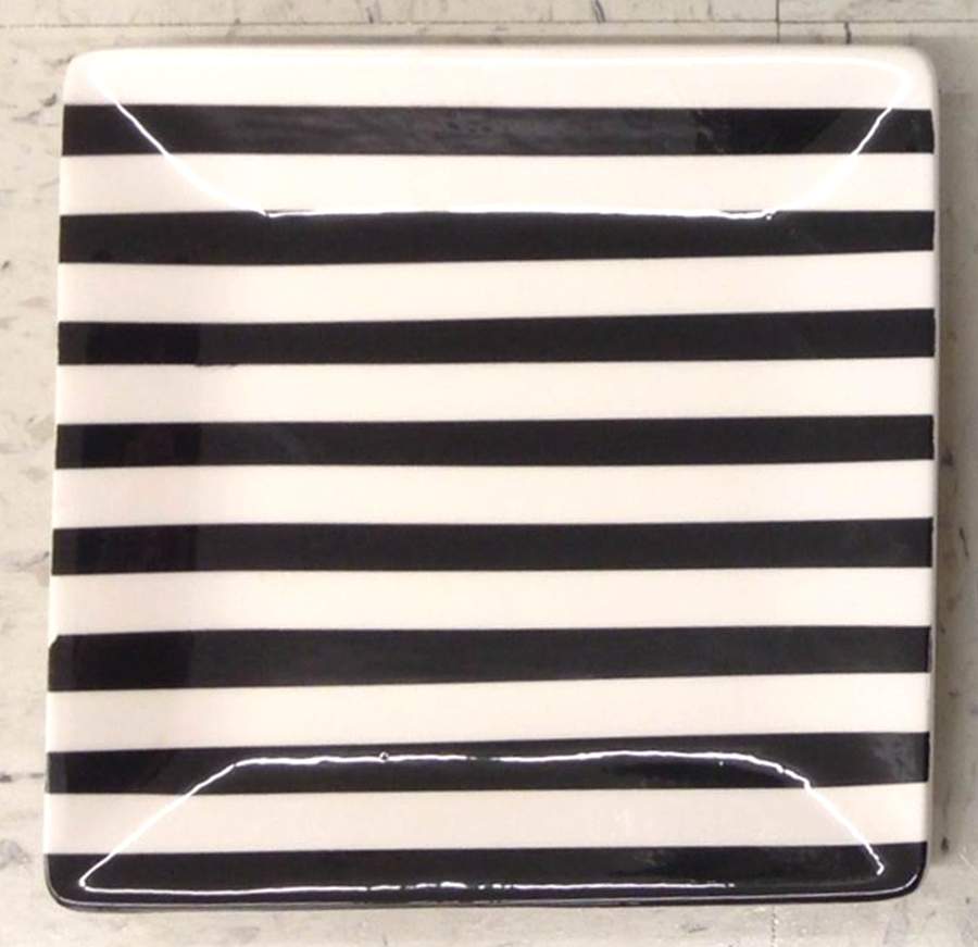 CYY4 Black Square Dinner Plate by Clay Art-1