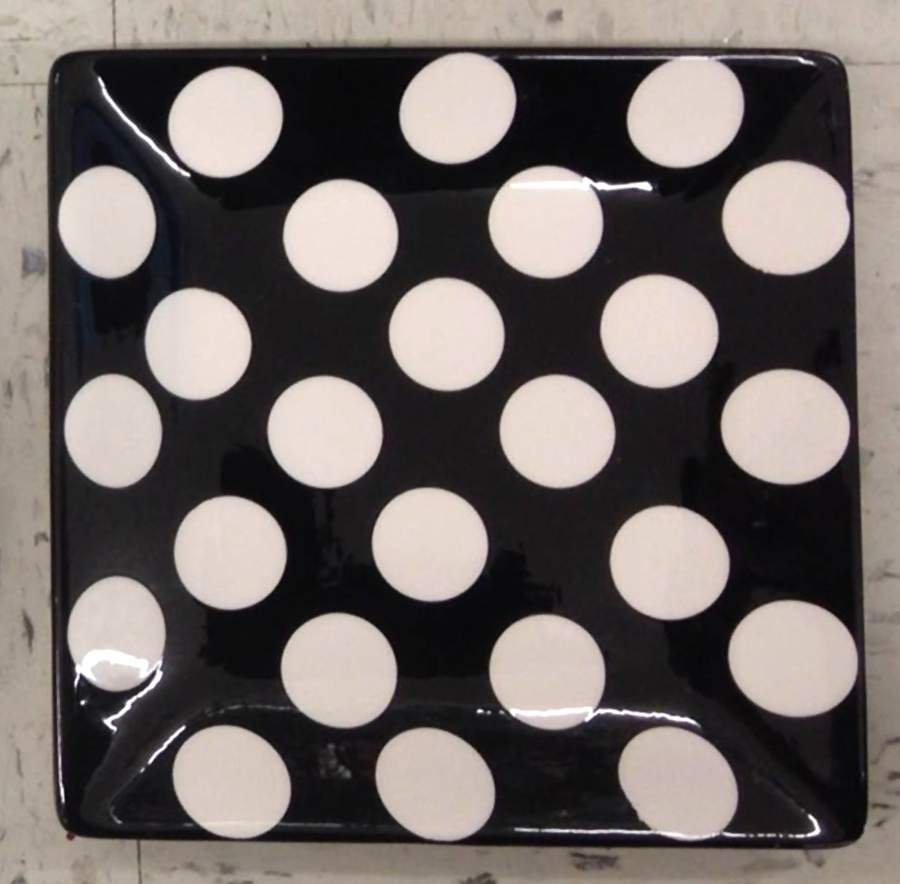 CYY4 Black Square Dinner Plate by Clay Art-1