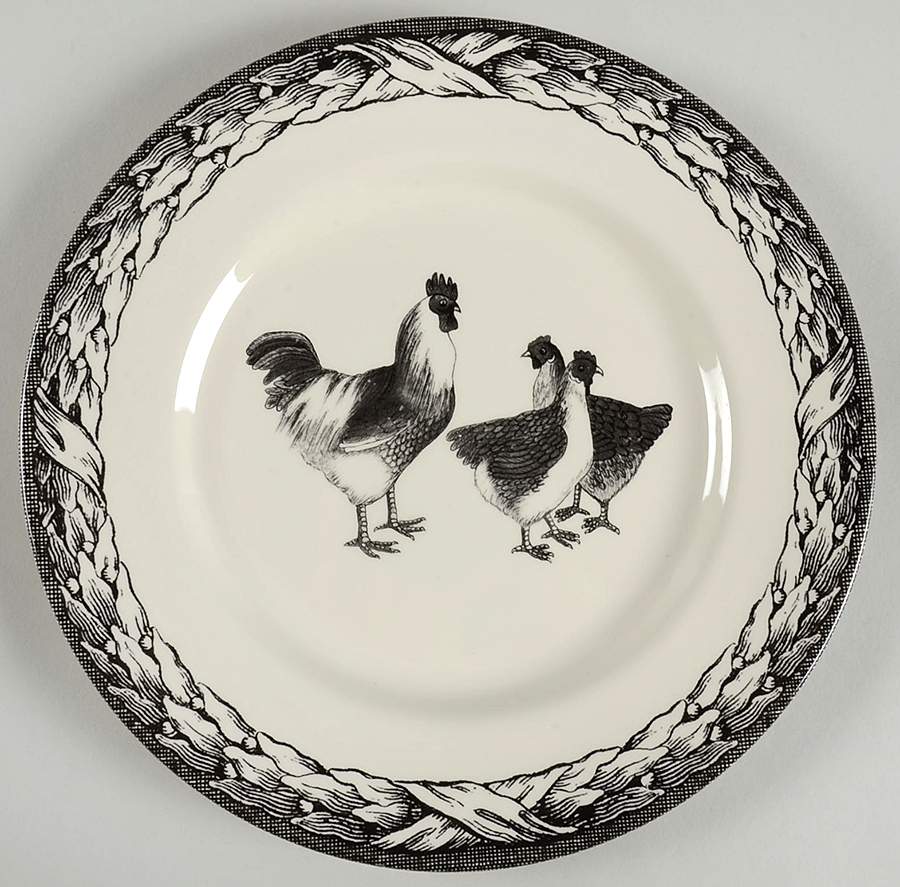 Cock & Hens Dinner Plate by Carly Dodsley-1