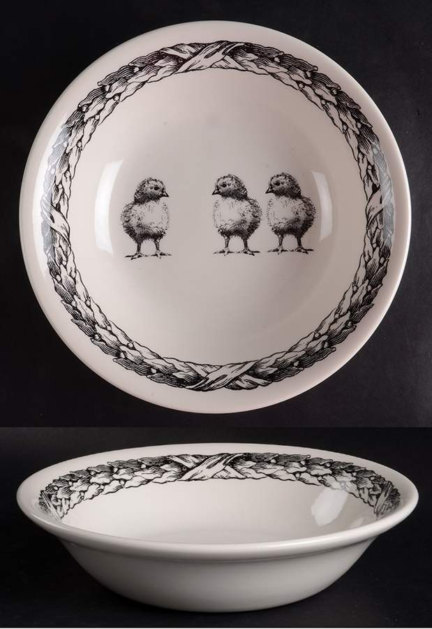 Sketch Chicks 9" Round Vegetable Bowl by Carly Dodsley-1