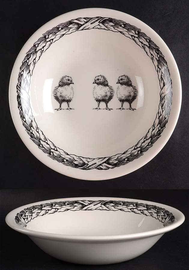 Sketch Chicks 10" Round Vegetable Bowl by Carly Dodsley-1