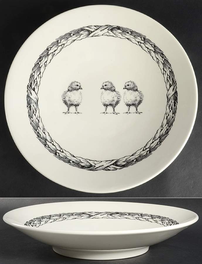 Sketch Chicks 13" Shallow Round Bowl by Carly Dodsley-1