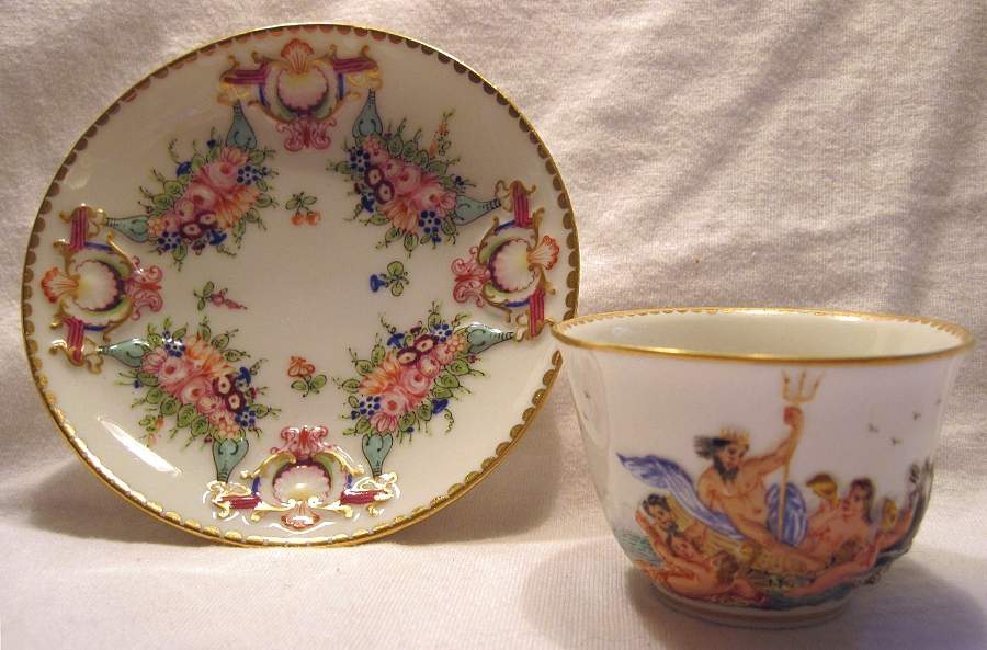 CJJ13 Flat Cup & Saucer Set by Capo-di-Monte (Italy)-1