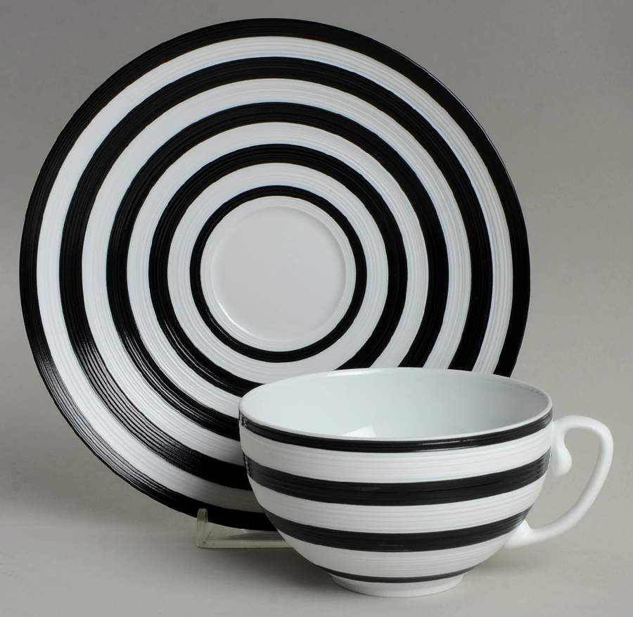 Hemisphere Vinyl Flat Cup & Saucer Set by Jean Louis Coquet-1