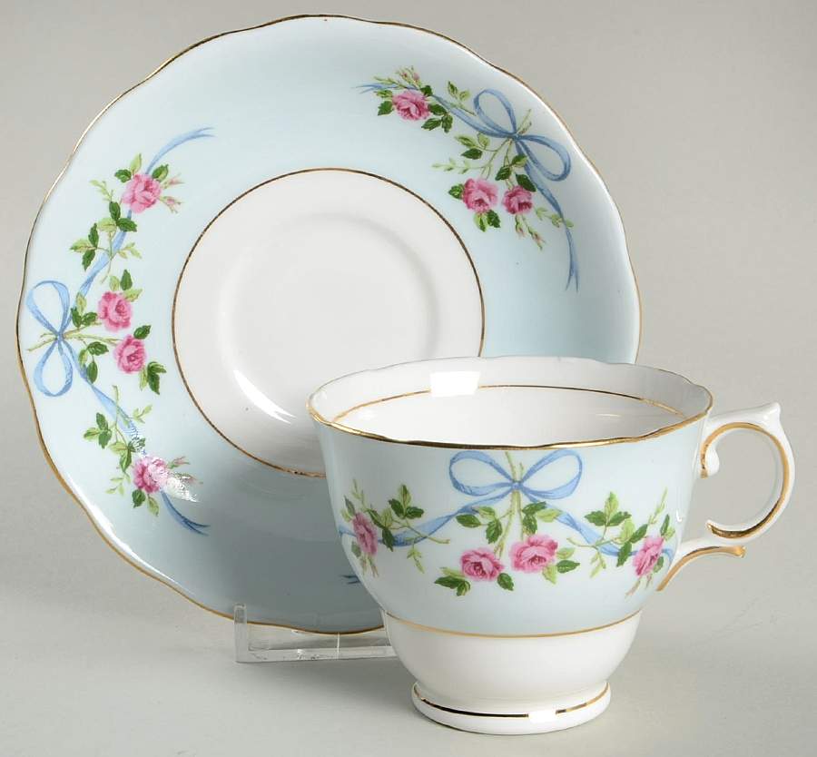 6807 Footed Cup & Saucer Set by Colclough-1