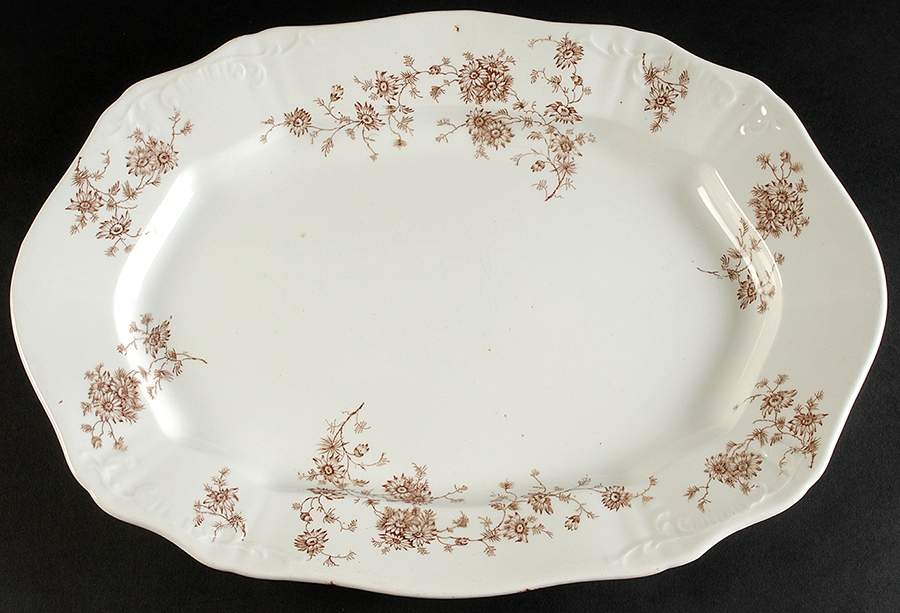 Millias Brown 16" Oval Serving Platter by F Winkle-1