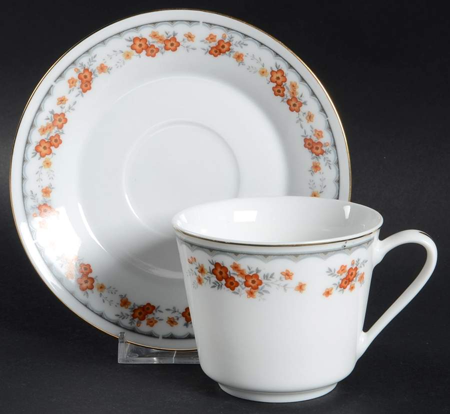 CX734 Footed Cup & Saucer Set by China (Made in China)-1