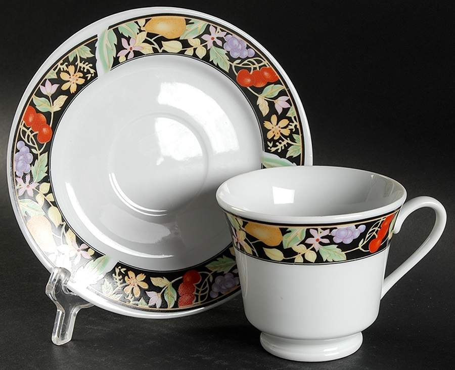 Cocktail Footed Cup & Saucer Set by Lynn's China-1