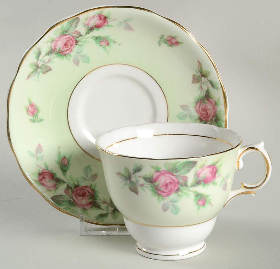 6734 Footed Cup & Saucer Set by Crown Essex-1