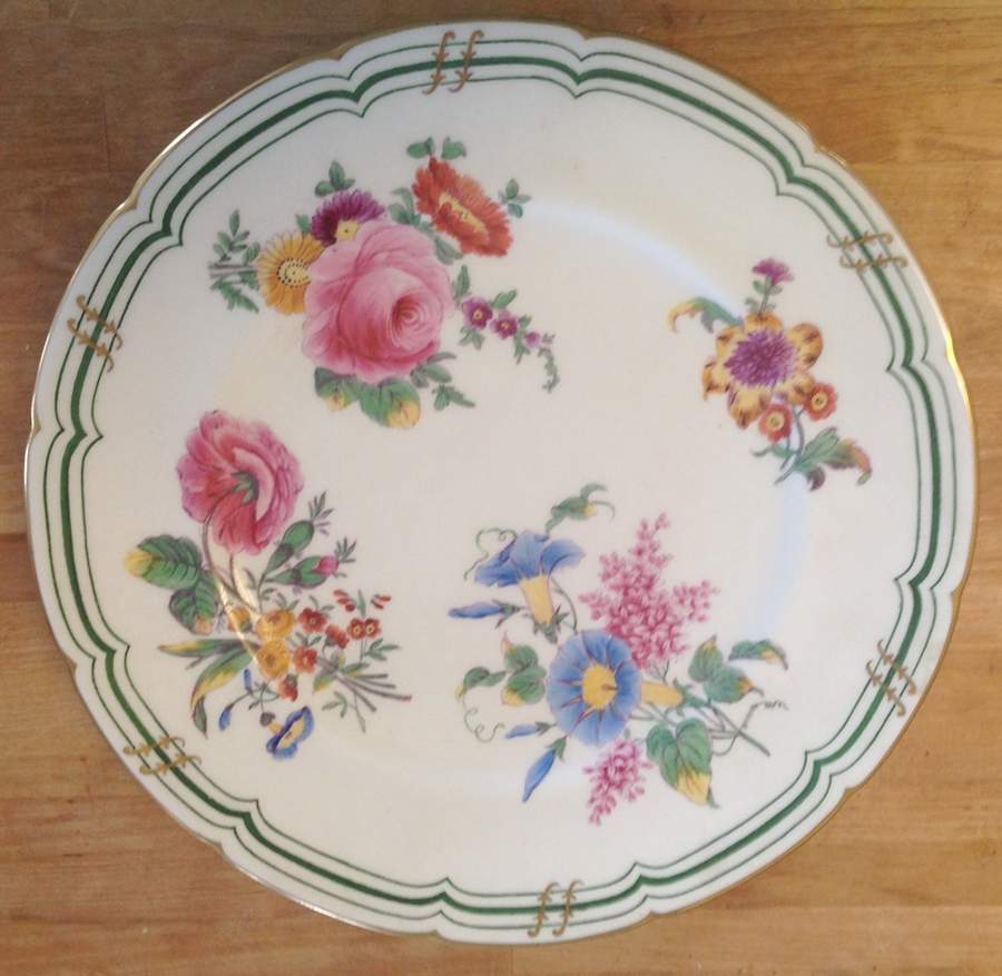 Old Coalport (Green Bands) Dinner Plate by Coalport-1