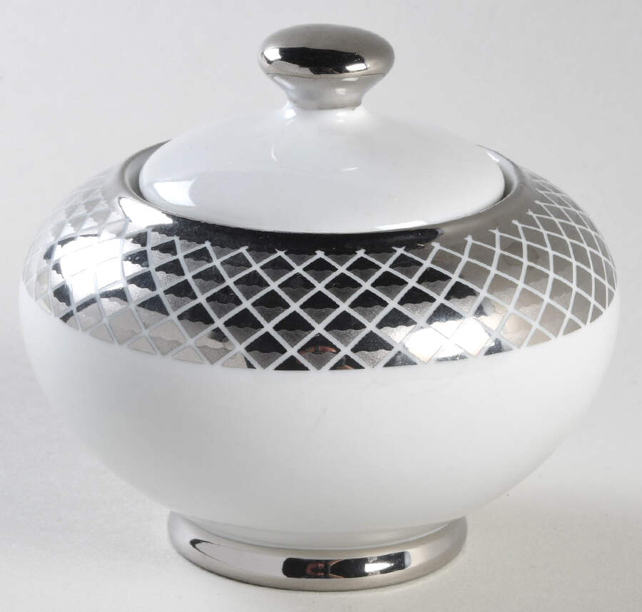 Lattis Platinum Sugar Bowl & Lid by Ciroa-1