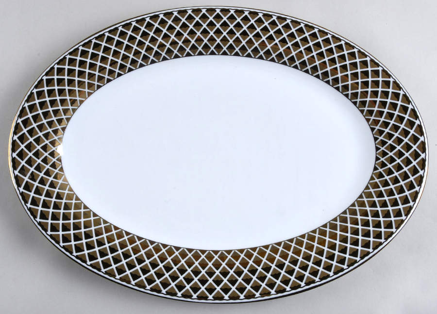 Lattis Gold 15" Oval Serving Platter by Ciroa-1