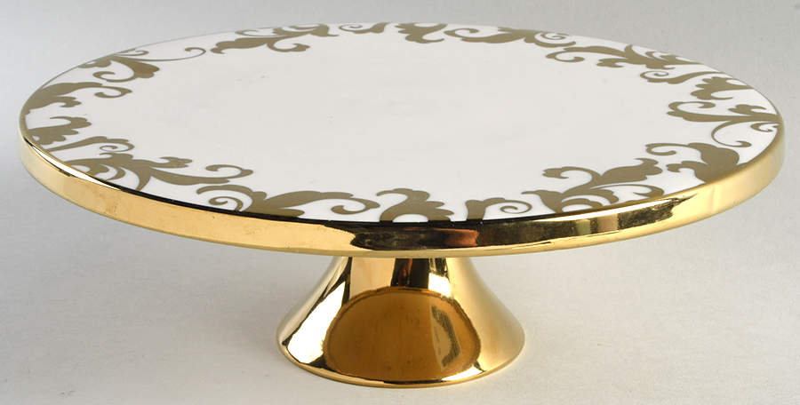 Fiori Gold Footed Cake Plate by Ciroa-1