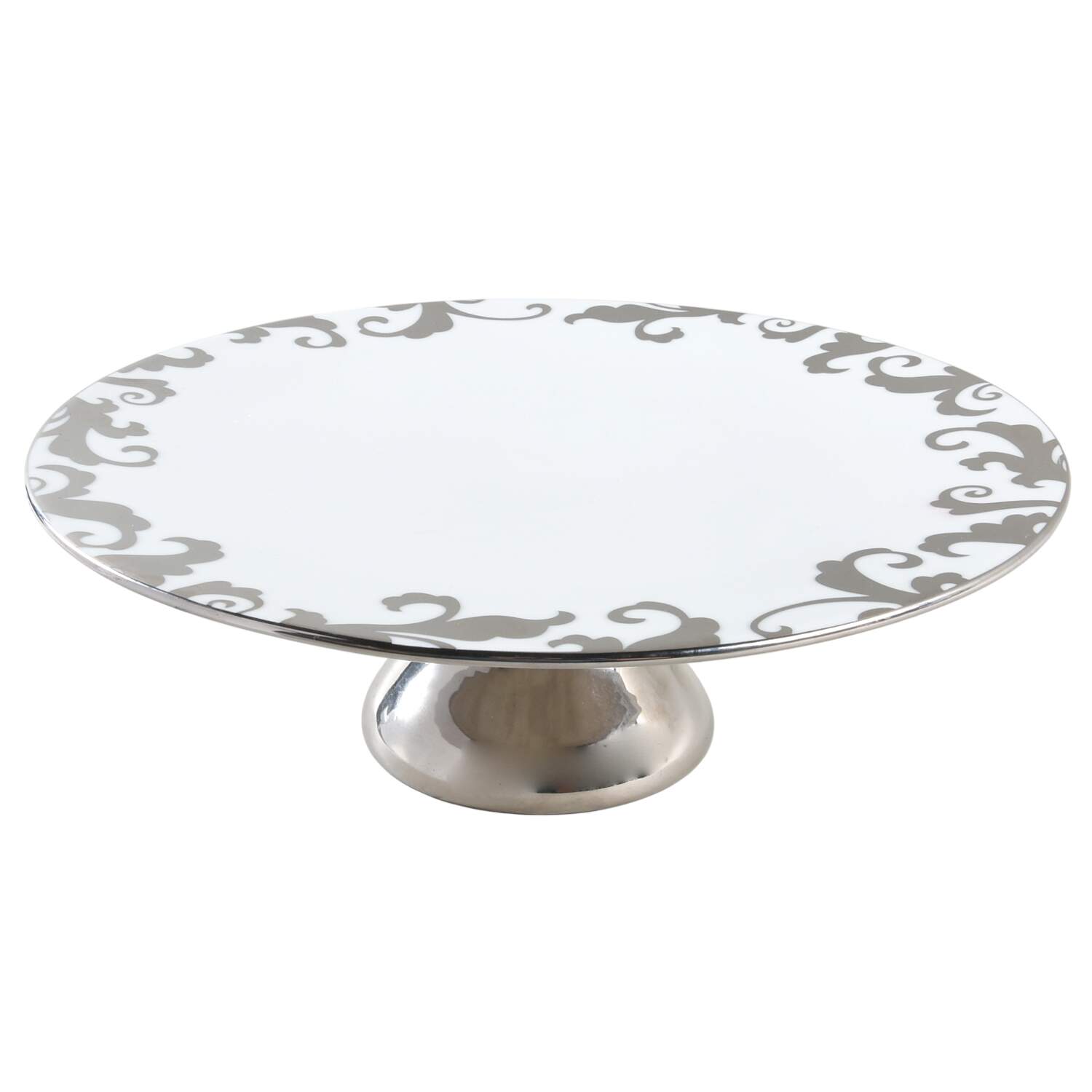 Fiori Platinum Tall Footed Cake Plate by Ciroa-1