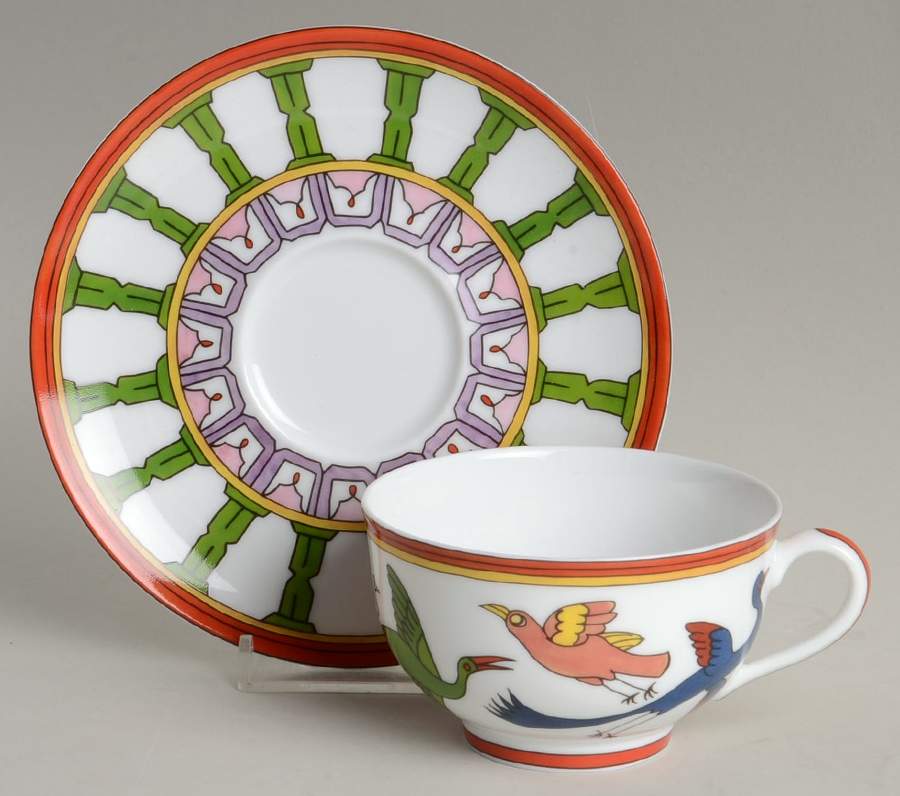 India Footed Cup & Saucer Set by Charles Field Haviland-1