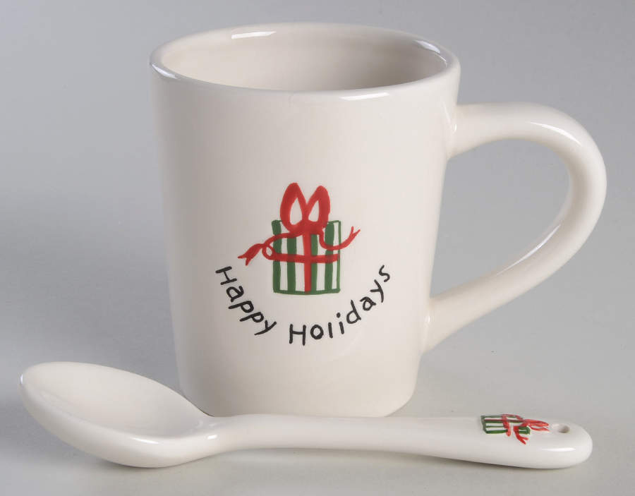 Happy Holidays Mug & Spoon Set by BIA Cordon Bleu-1