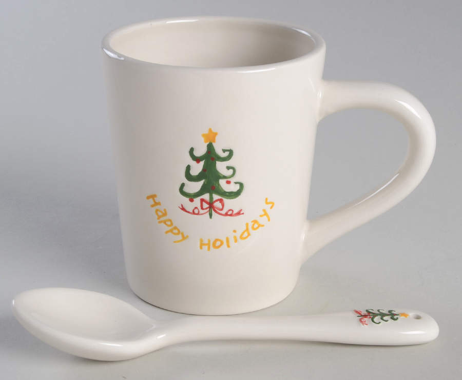 Happy Holidays Mug & Spoon Set by BIA Cordon Bleu-1