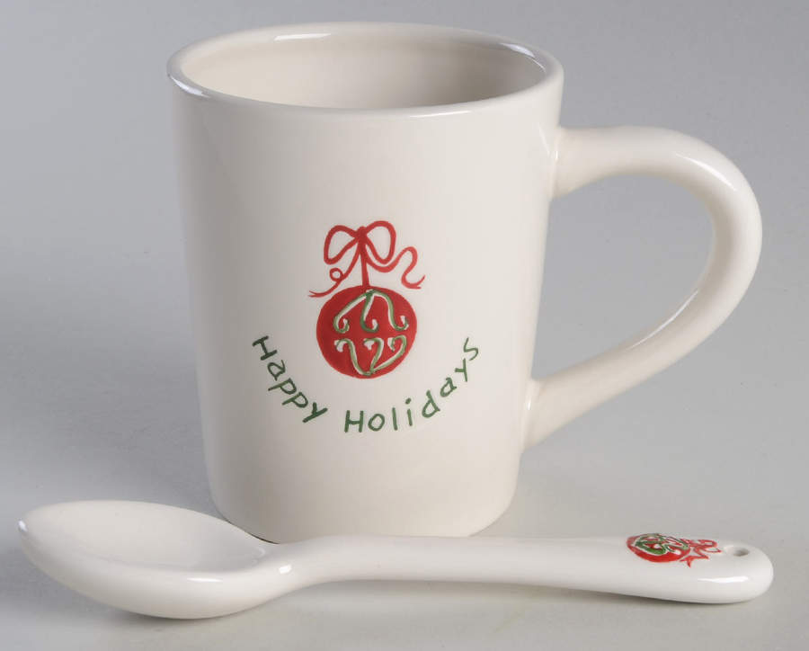 Happy Holidays Mug & Spoon Set by BIA Cordon Bleu-1