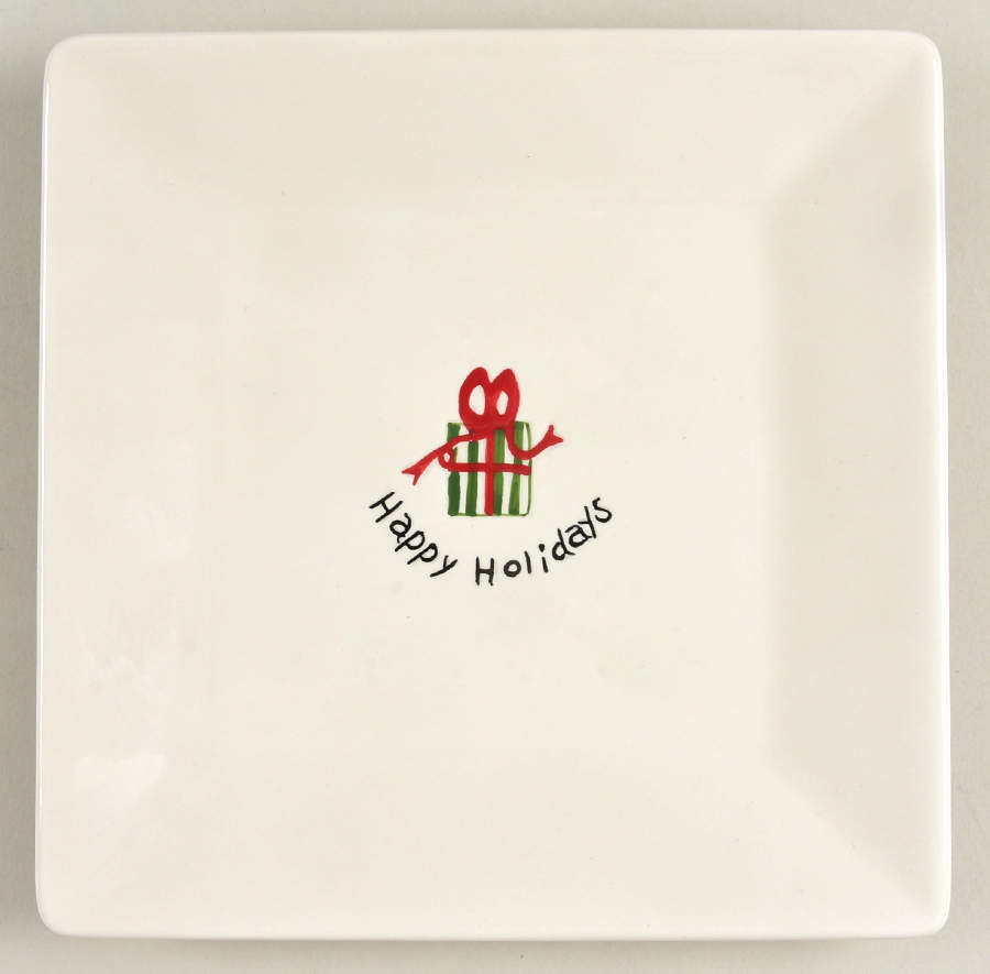 Happy Holidays Square Appetizer Plate by BIA Cordon Bleu-1
