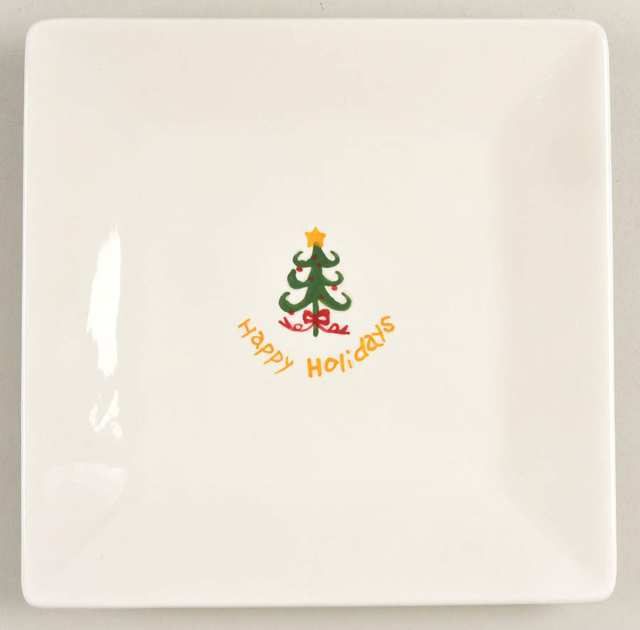 Happy Holidays Square Appetizer Plate by BIA Cordon Bleu-1