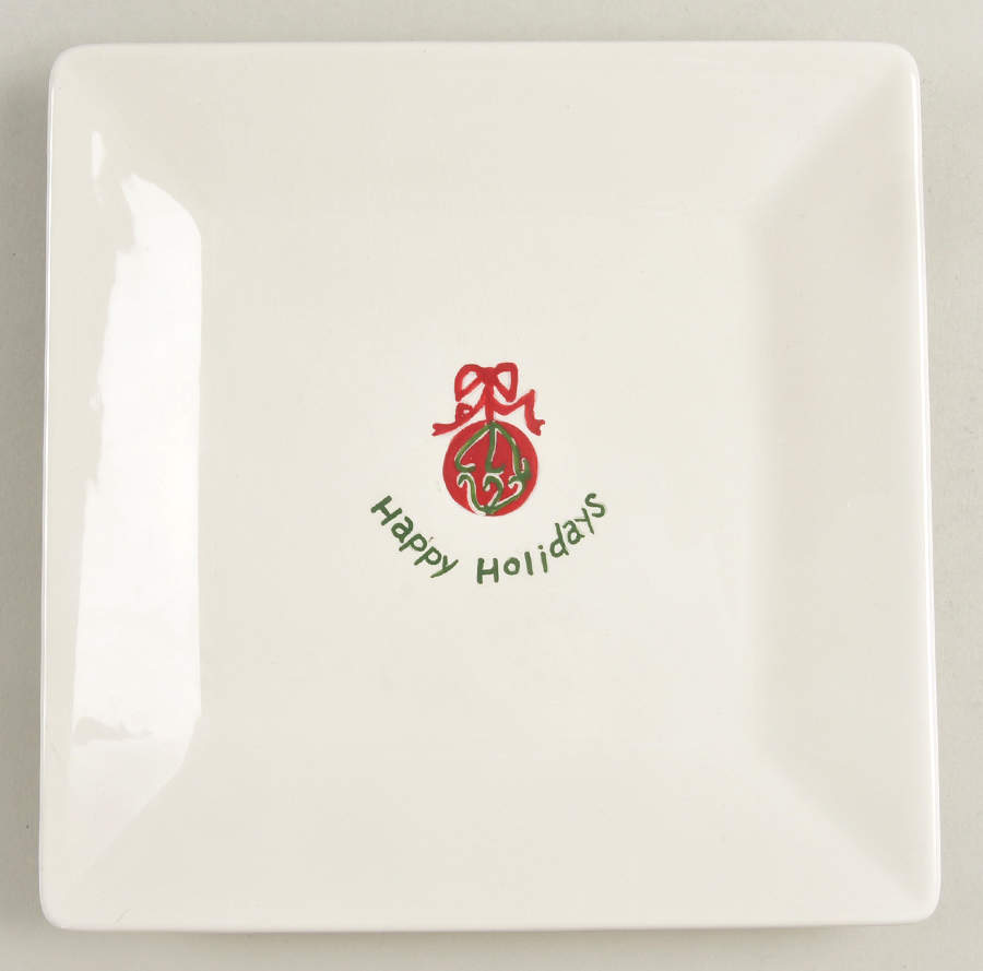 Happy Holidays Square Appetizer Plate by BIA Cordon Bleu-1