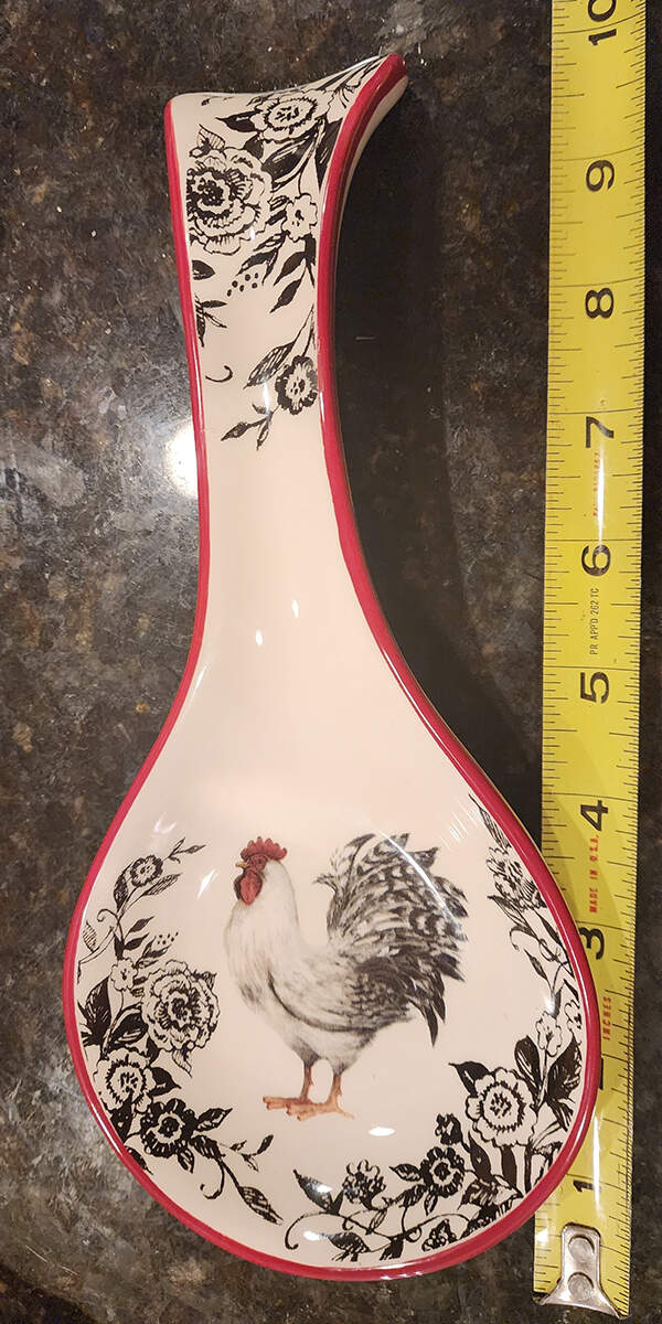 Rooster-Black Spoon Rest/Holder (Holds 1 Spoon) by Cracker Barrel-1