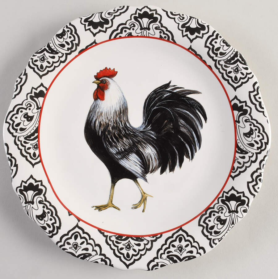 Rooster-Black Dinner Plate by Cracker Barrel-1