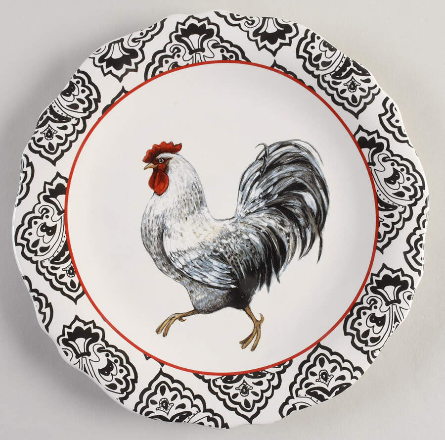 Rooster-Black Dinner Plate by Cracker Barrel-1