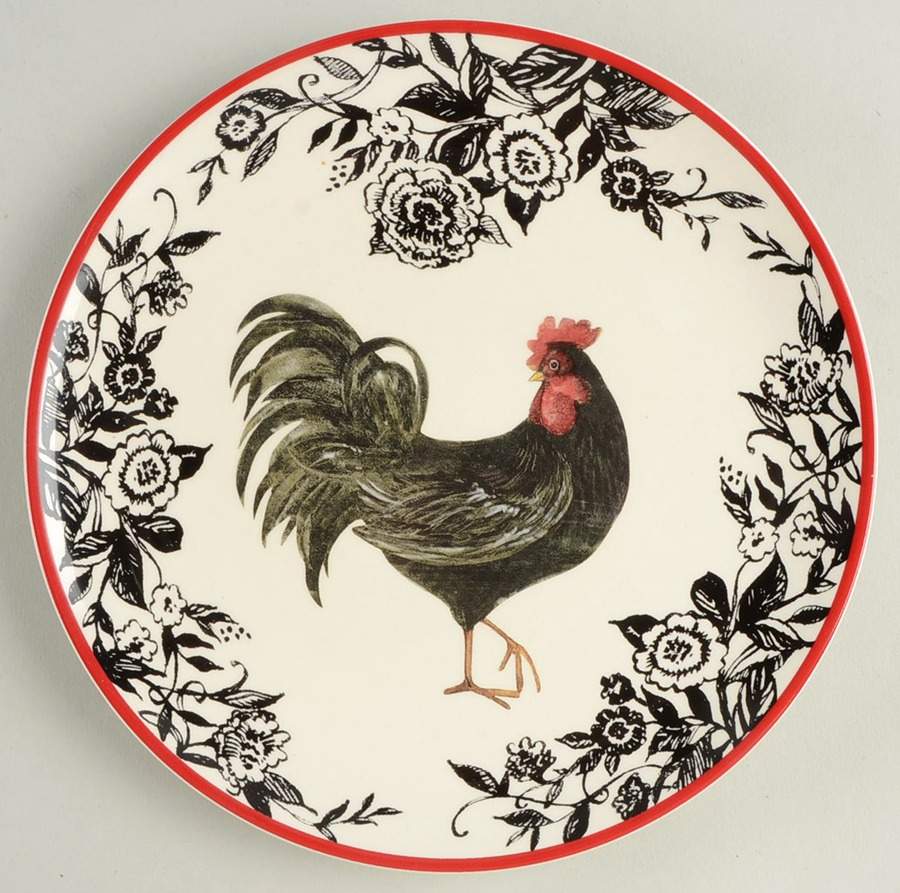 Rooster-Black Salad Plate by Cracker Barrel-1