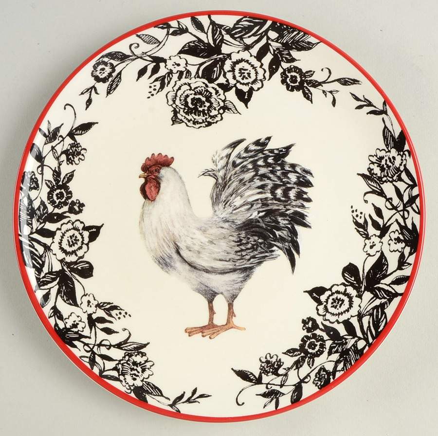 Rooster-Black Salad Plate by Cracker Barrel-1