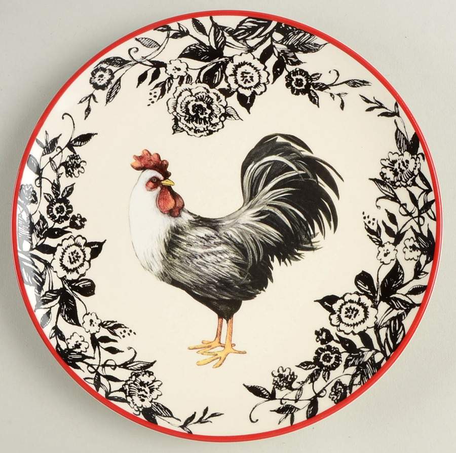 Rooster-Black Salad Plate by Cracker Barrel-1
