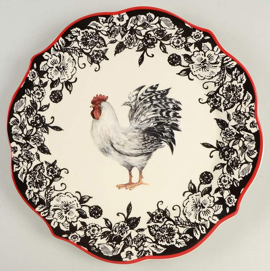Rooster-Black Dinner Plate by Cracker Barrel-1